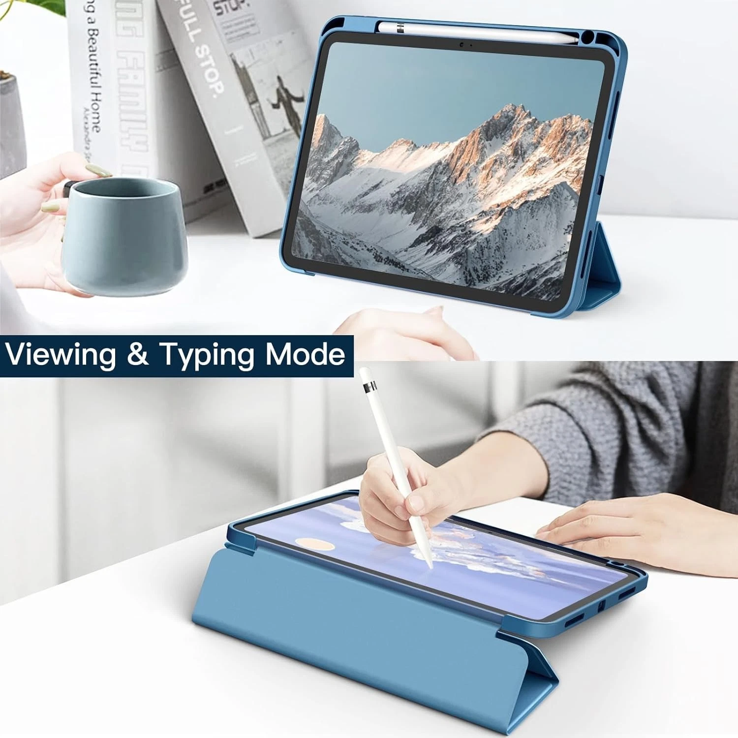 For Apple iPad 11th 10th Gen Case With Pencil Holder Leather Shockproof Folio Cover