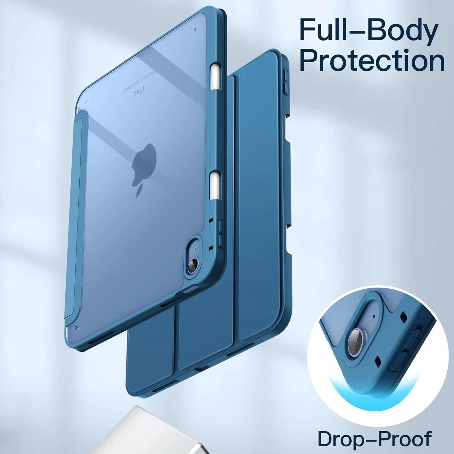 For Apple iPad 11th 10th Gen Case With Pencil Holder Leather Shockproof Folio Cover