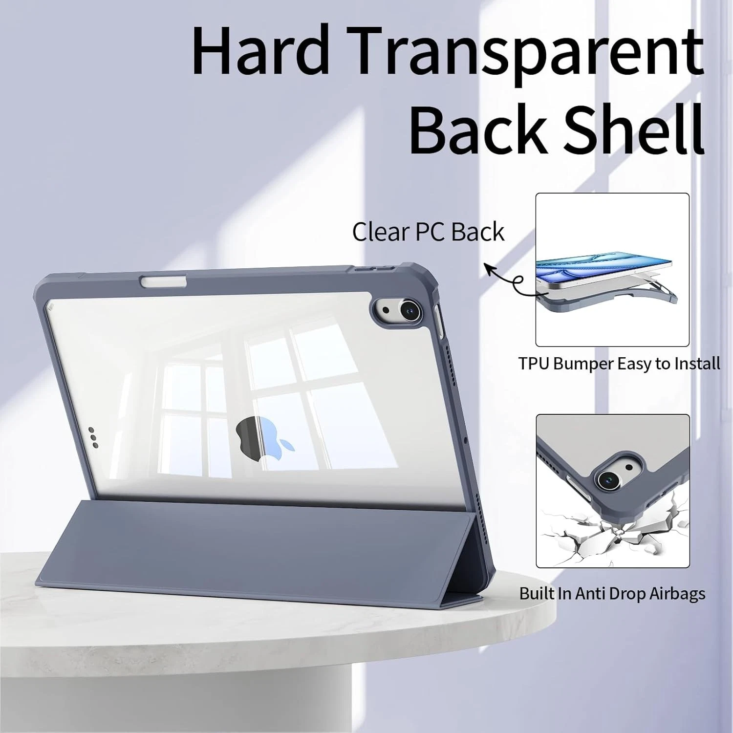 For Apple iPad 11th 10th Gen Case With Pencil Holder Leather Shockproof Folio Cover