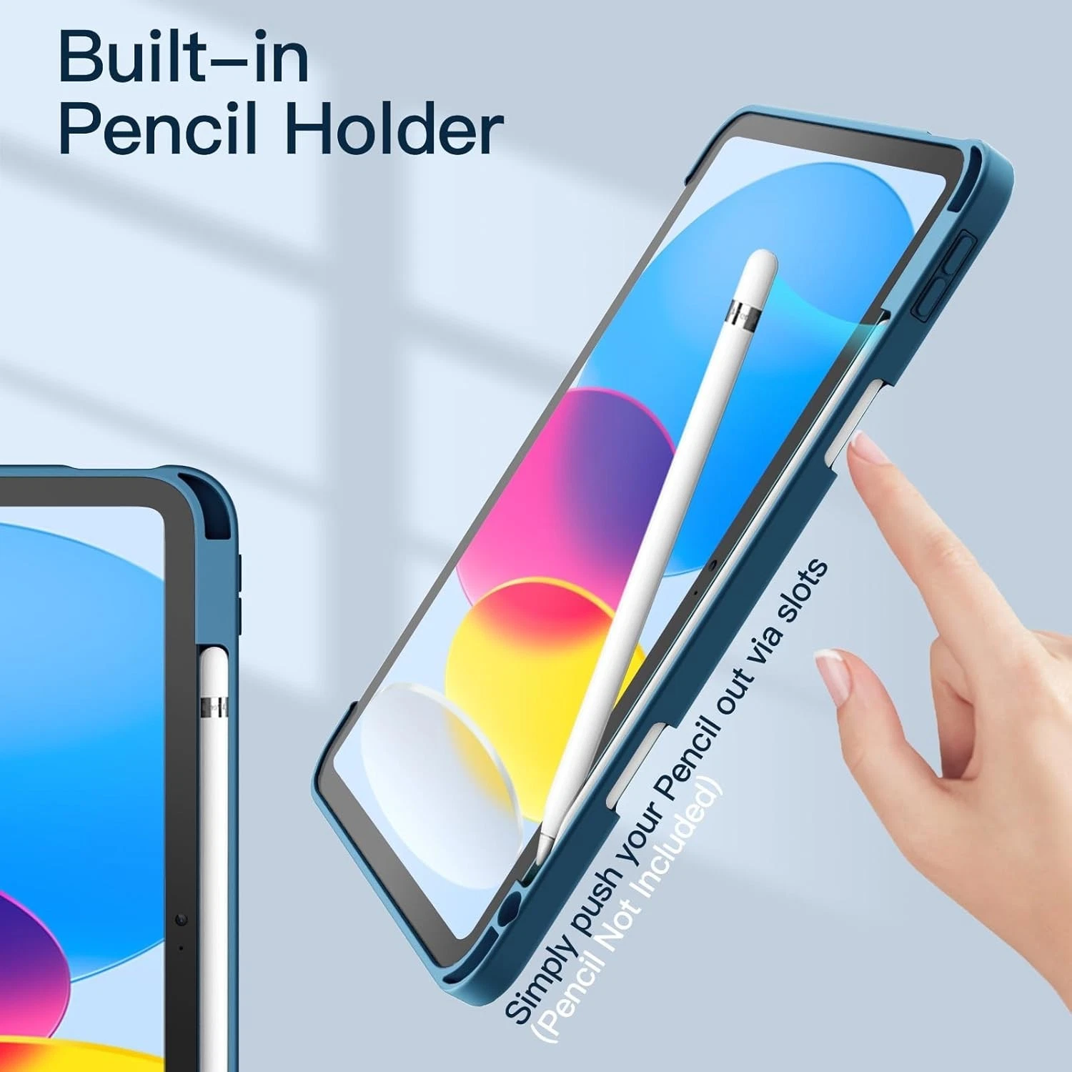 For Apple iPad 11th 10th Gen Case With Pencil Holder Leather Shockproof Folio Cover