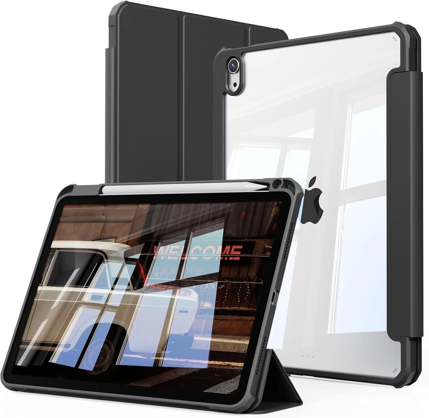 For Apple iPad 11th 10th Gen Case With Pencil Holder Leather Shockproof Folio Cover