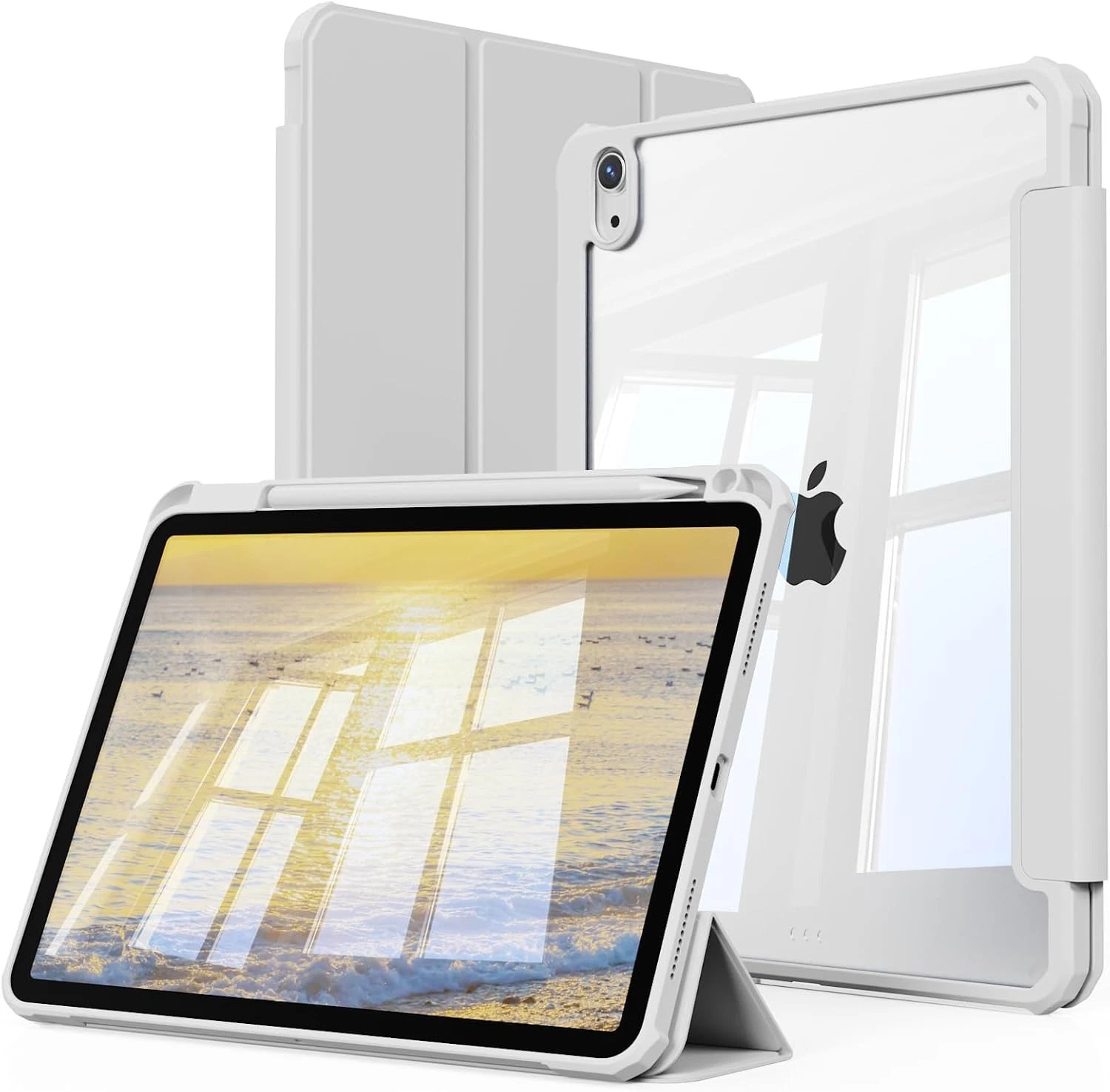 For Apple iPad 11th 10th Gen Case With Pencil Holder Leather Shockproof Folio Cover