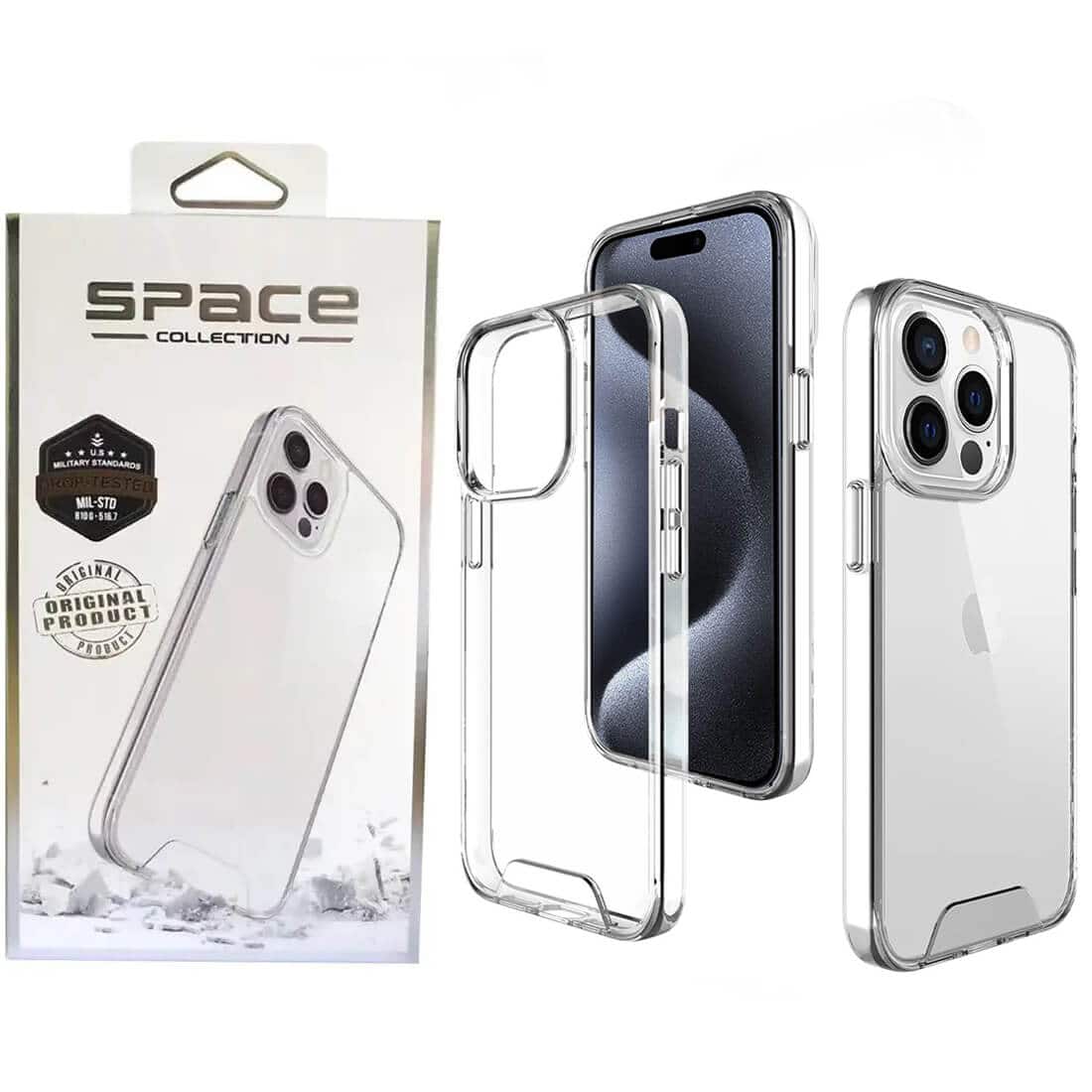 Space Clear Case For Apple iPhone 15 Pro Max 15 Plus Anti-Shock Clear Hard Transparent Shockproof Cover