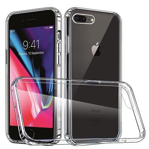 For Apple iPhone 7 / 8 / SE 2020 /2022 / 7 Plus / 8 Plus Clear Case Slim With 4 Corners [Shock Absorption] Back Soft Bumper Cover