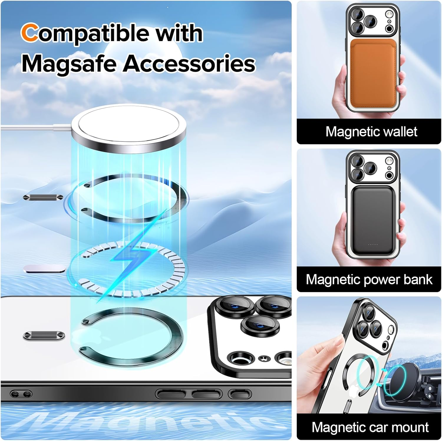 For Apple iPhone 17 | 17 Air | 17 Pro | 17 Pro Max MagSafe Magnetic Case with HaloLock Shockproof Protection Scratch Resistant Back Clear Protective Cover