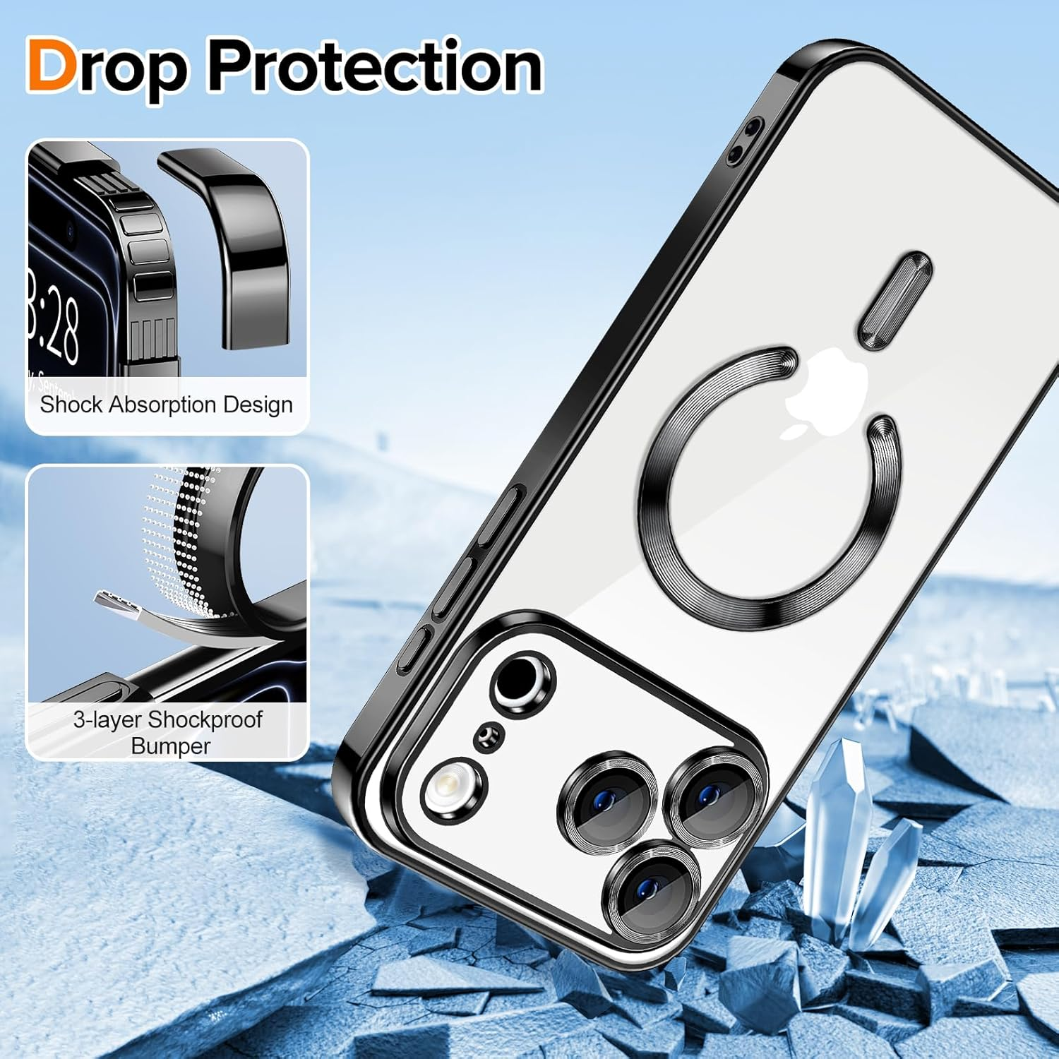 For Apple iPhone 17 | 17 Air | 17 Pro | 17 Pro Max MagSafe Magnetic Case with HaloLock Shockproof Protection Scratch Resistant Back Clear Protective Cover