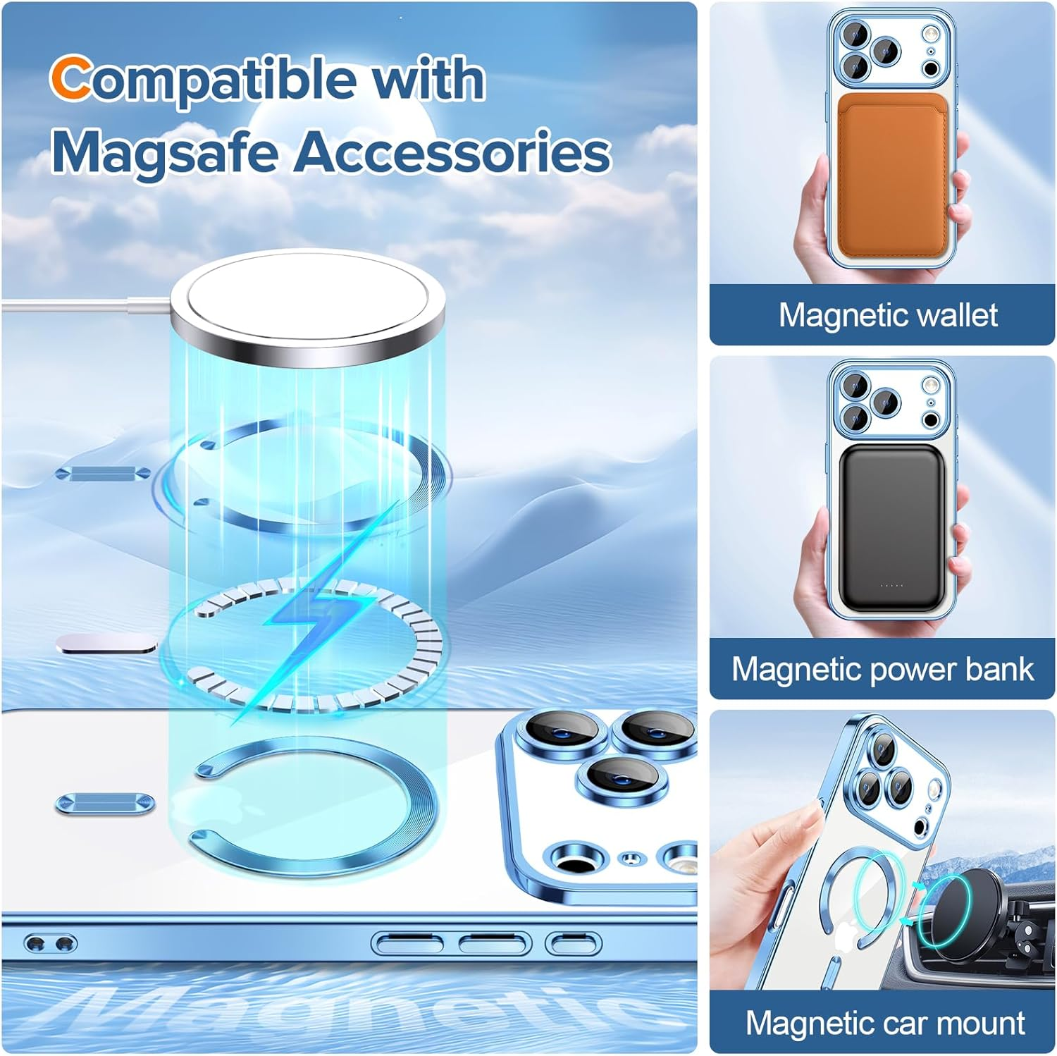 For Apple iPhone 17 | 17 Air | 17 Pro | 17 Pro Max MagSafe Magnetic Case with HaloLock Shockproof Protection Scratch Resistant Back Clear Protective Cover