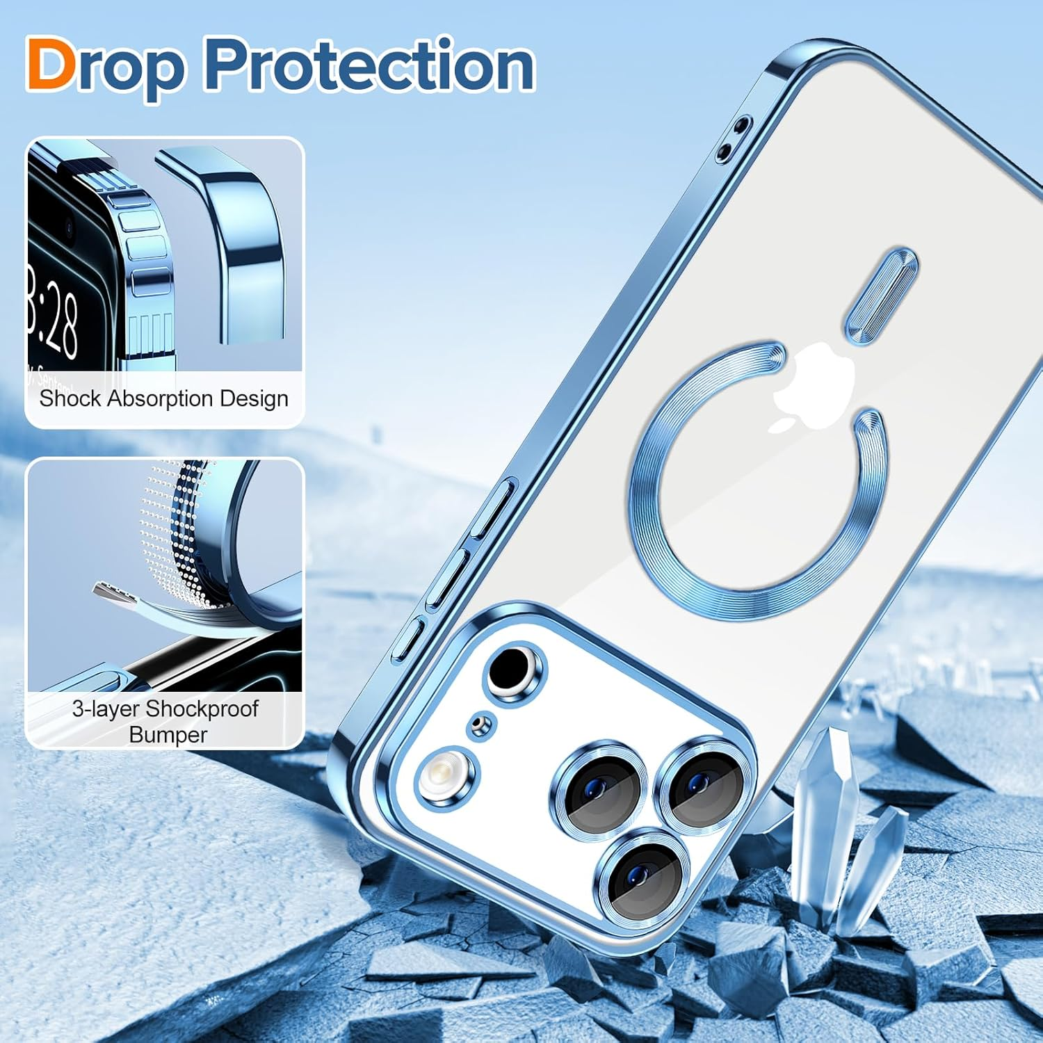 For Apple iPhone 17 | 17 Air | 17 Pro | 17 Pro Max MagSafe Magnetic Case with HaloLock Shockproof Protection Scratch Resistant Back Clear Protective Cover
