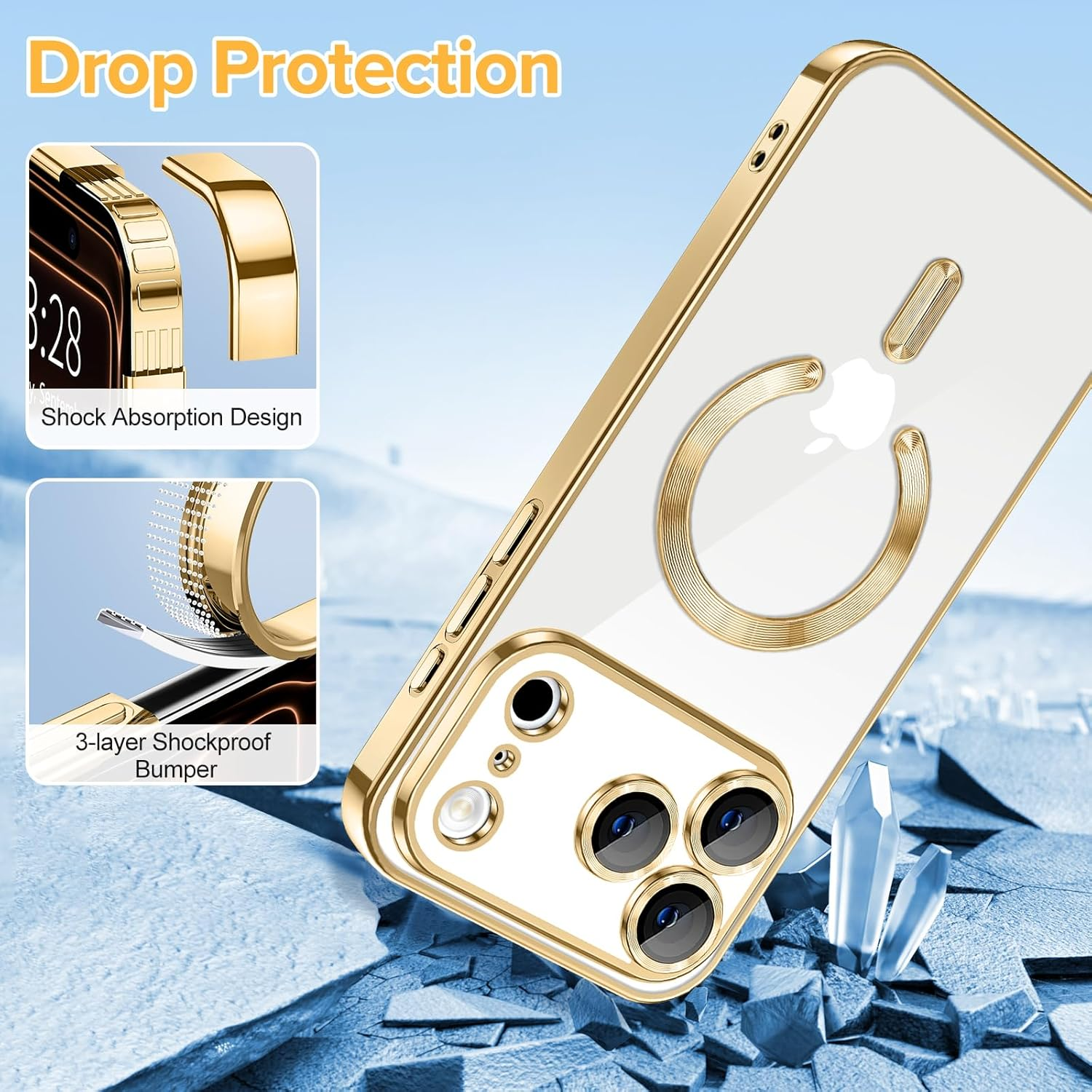 For Apple iPhone 17 | 17 Air | 17 Pro | 17 Pro Max MagSafe Magnetic Case with HaloLock Shockproof Protection Scratch Resistant Back Clear Protective Cover