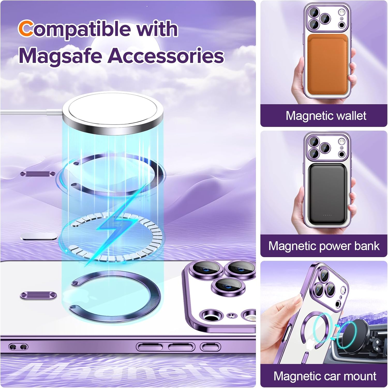 For Apple iPhone 17 | 17 Air | 17 Pro | 17 Pro Max MagSafe Magnetic Case with HaloLock Shockproof Protection Scratch Resistant Back Clear Protective Cover