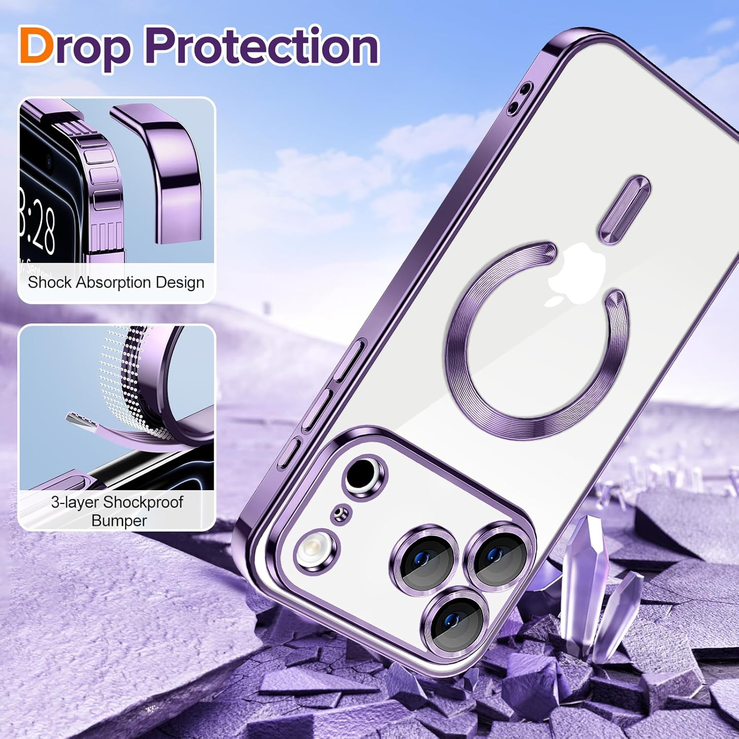 For Apple iPhone 17 | 17 Air | 17 Pro | 17 Pro Max MagSafe Magnetic Case with HaloLock Shockproof Protection Scratch Resistant Back Clear Protective Cover