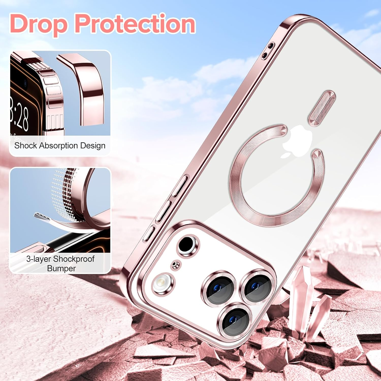 For Apple iPhone 17 | 17 Air | 17 Pro | 17 Pro Max MagSafe Magnetic Case with HaloLock Shockproof Protection Scratch Resistant Back Clear Protective Cover