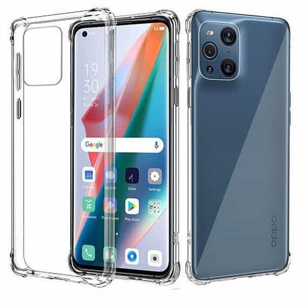 Oppo Find X3 Pro Case Clear Heavy Duty Shockproof Tough Gel Clear Air Cushion Cover (Transparent)