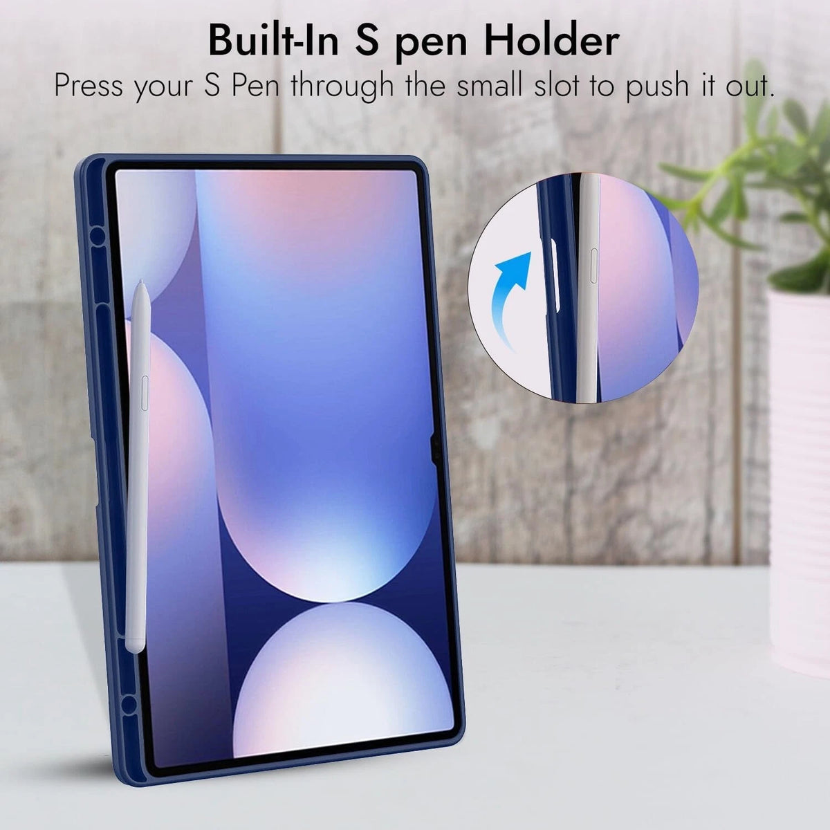For Samsung Galaxy Tab S10 Ultra /S9 Ultra - With Pencil Holder Folio Smart Leather Magnetic Stand Case Cover (Black)