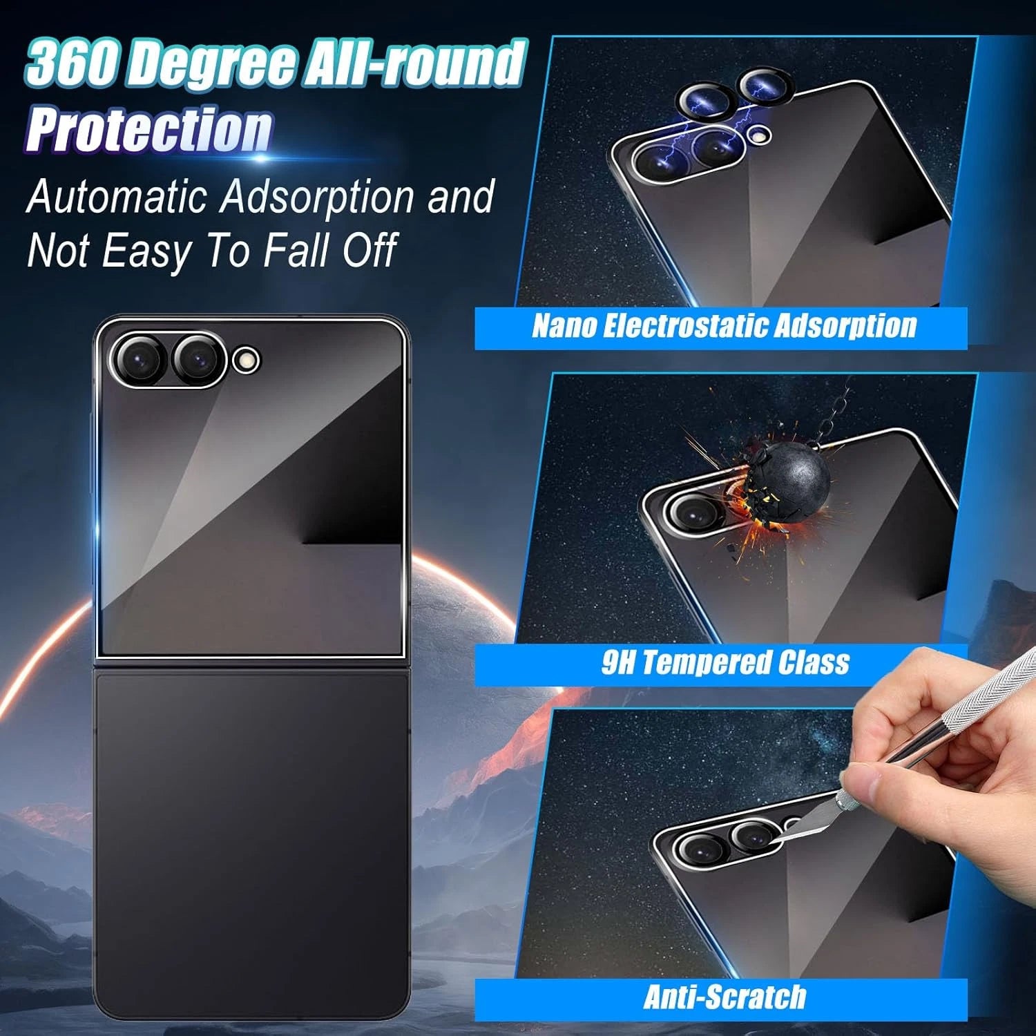 [2 Pack] For Samsung Galaxy Z Flip 8 5G Tempered Glass LCD Screen Protector Film Guard (Clear)