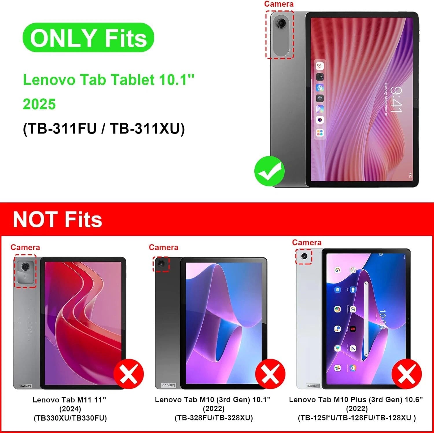 For Lenovo Tab 10.1 inch TB311FU TB311XU 2025 Smart Leather Rotate Stand Case Cover