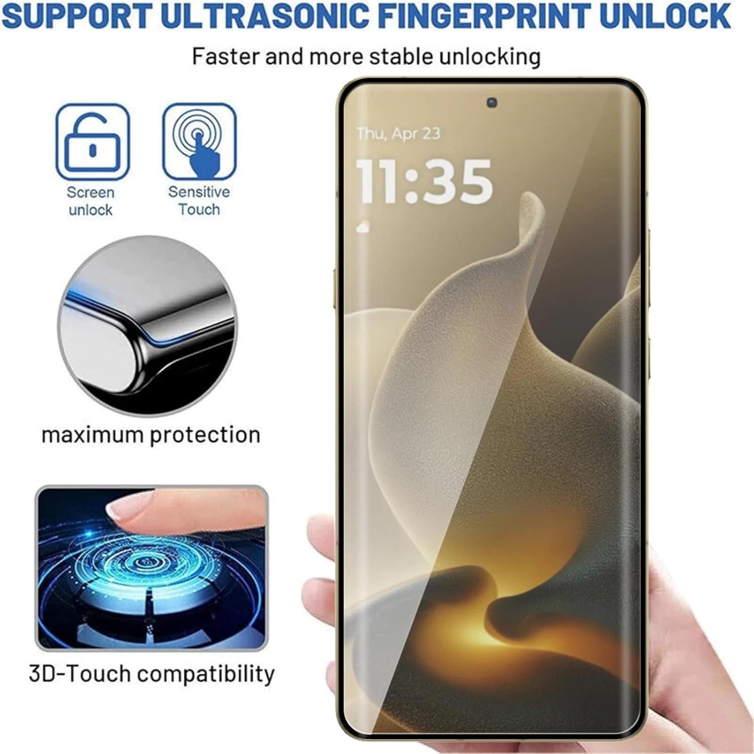 [2 Pack] For Motorola Moto Edge 70 SupRShield Tempered Glass LCD Screen Protector Film Guard (Clear)