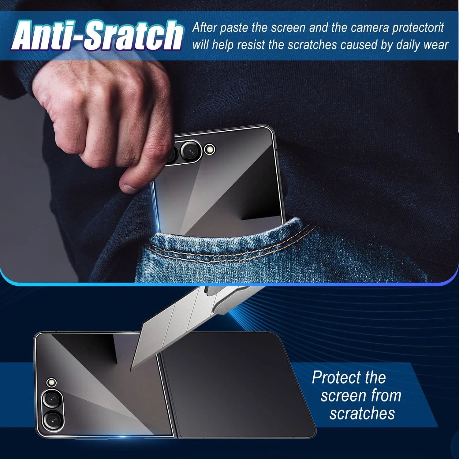 [2 Pack] For Samsung Galaxy Z Flip 8 5G Tempered Glass LCD Screen Protector Film Guard (Clear)