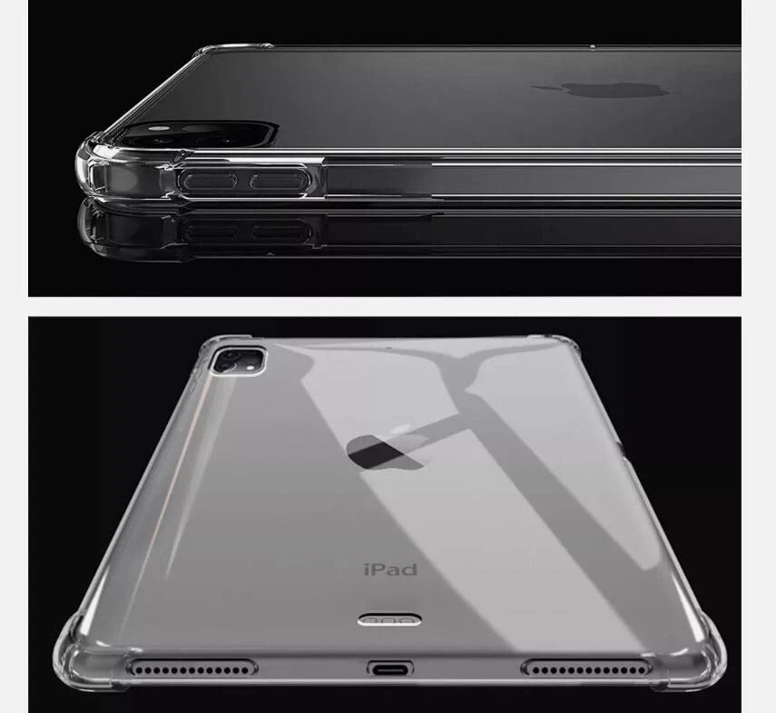 For Apple iPad Air 13 (M3/M4) 2024/2025/2026 With Pencil Clear Transparent Shockproof Heavy Duty Case Air Cushion Cover