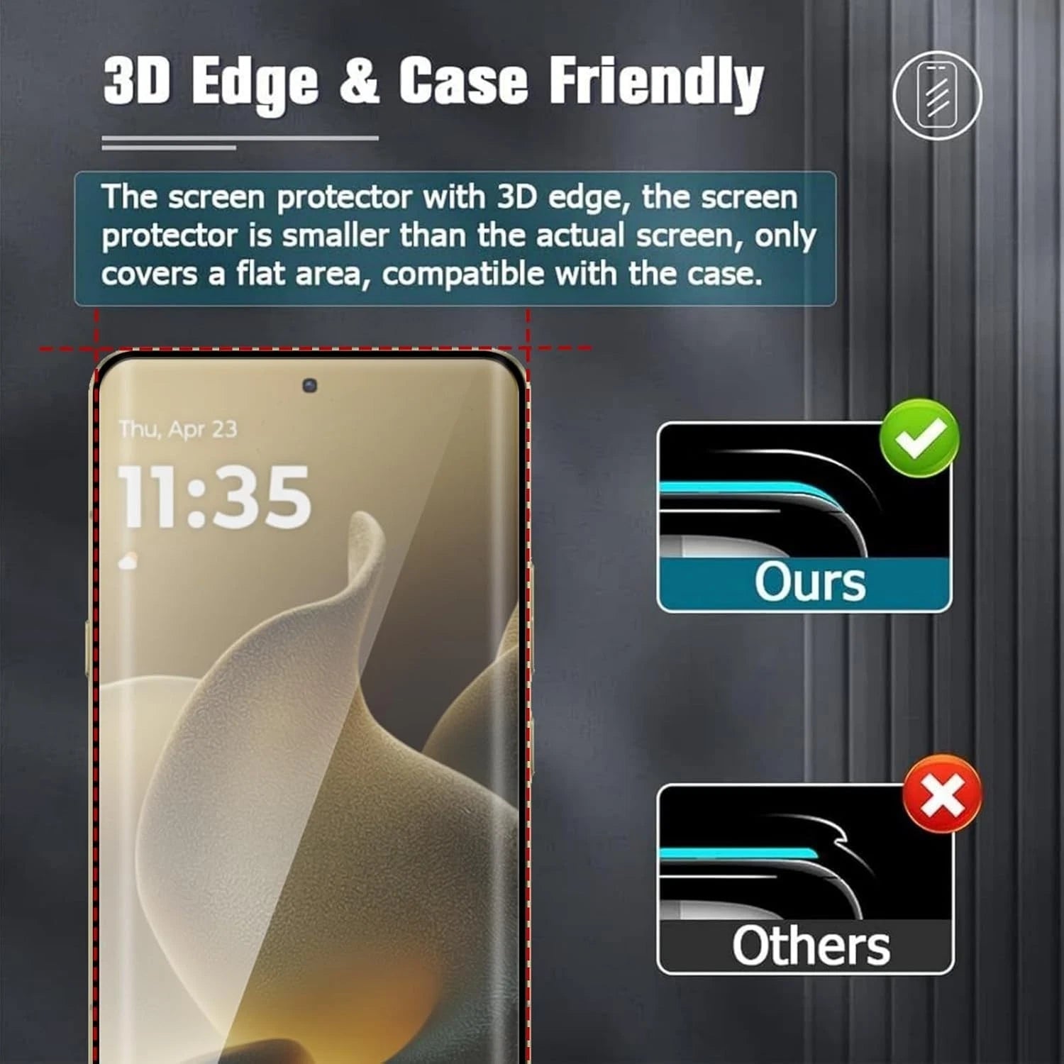 [2 Pack] For Motorola Moto Edge 70 SupRShield Tempered Glass LCD Screen Protector Film Guard (Clear)