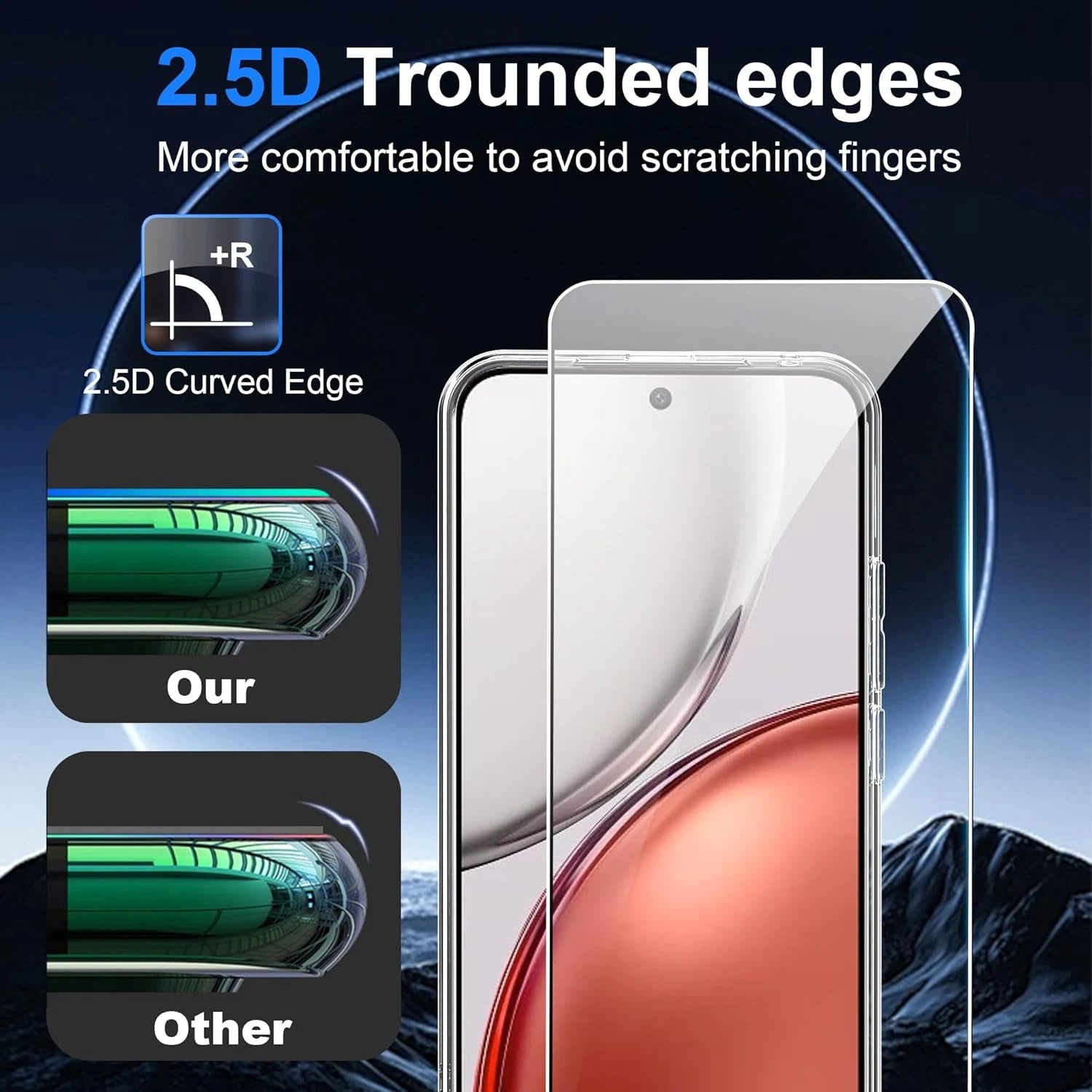 [2 Pack] For Honor 600 5G Tempered Glass LCD Screen Protector Film Guard