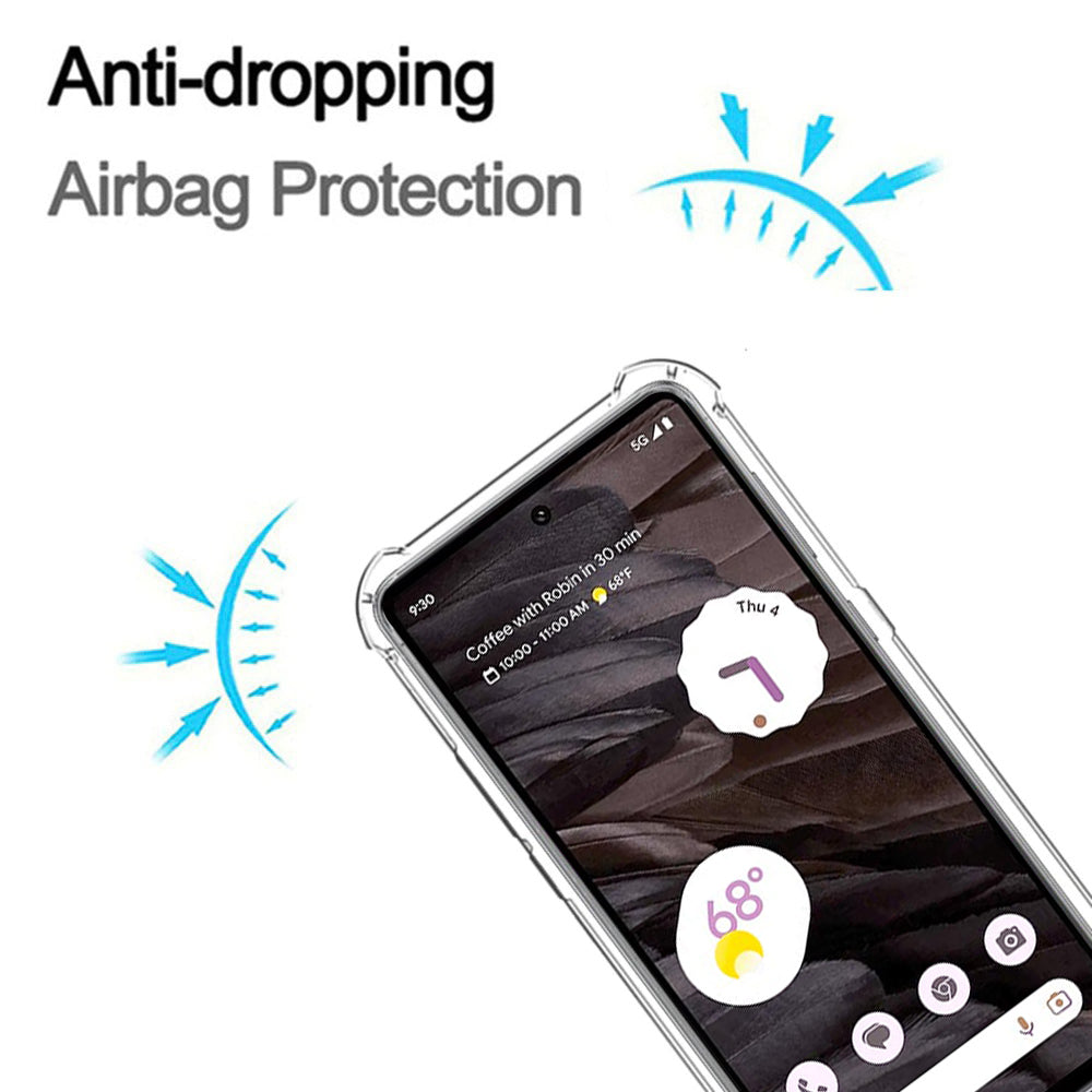 For Google Pixel 7 | 7A | 7 Pro SupRShield Clear Case Shockproof Tough Gel Clear Transparent Air Cushion Cover (Transparent)