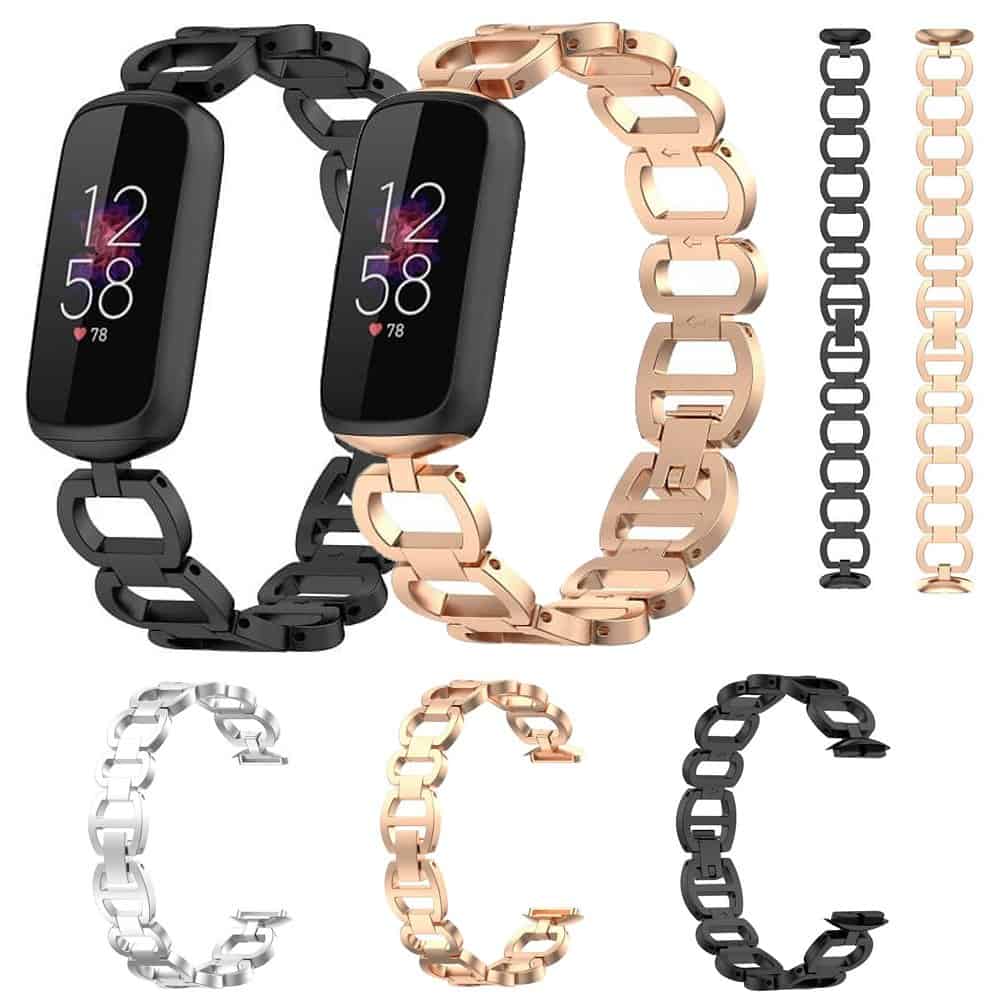 For Fitbit Luxe Stainless Steel Link Wristbands Staps