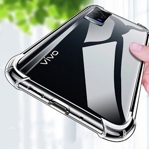 vivo X60 Pro Clear Case Shockproof Tough Gel Clear Transparent Air Cushion Cover (Transparent)