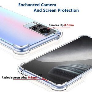 vivo X60 Pro Clear Case Shockproof Tough Gel Clear Transparent Air Cushion Cover (Transparent)