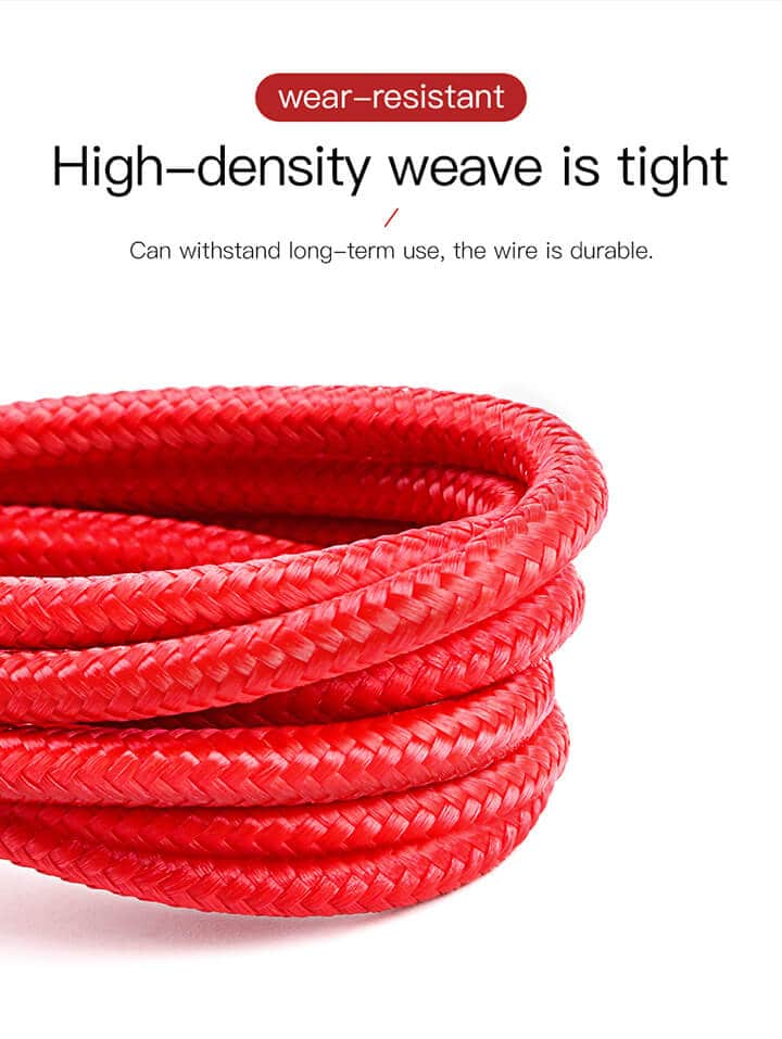 Baseus 3m USB to Lightning Braided Charging Cable Cord For iPhone 14 13 12 11 Pro Max XR XS 10 8 7 Plus 6,iPad, iPod
