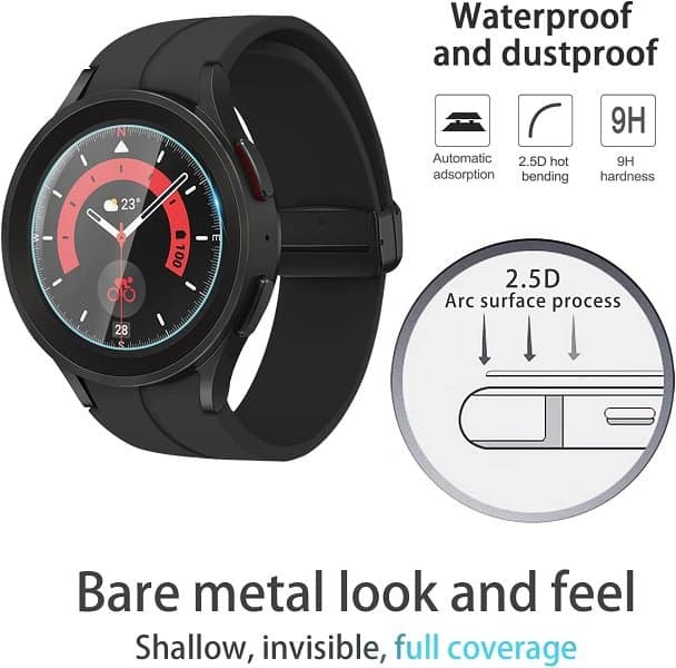 [2 Pack ] Samsung Galaxy Watch 5 Pro 45mm GlassPro+ Smart Watch Tempered Glass Screen Protector