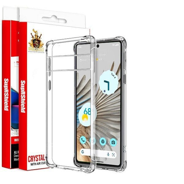 For Google Pixel 8, 8A, 8 Pro SupRShield Clear Case Shockproof Tough Gel Clear Transparent Air Cushion Cover (Transparent)